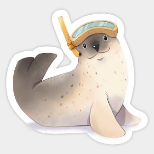 Snorkelling Seal Sticker